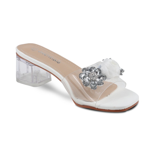 Women's flower rhinestone transparent high heels