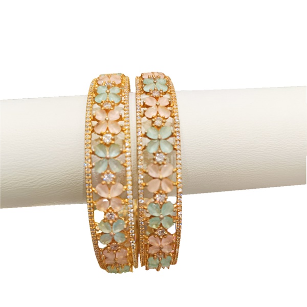 Gold Plated American Diamond Studded Bangles.