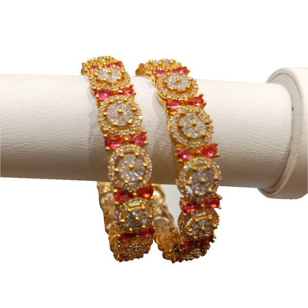 Zircon Bangles or AD (American Diamond) Bangles with a floral or intricate design