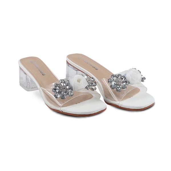 Women's Flower Rhinestone Transparent High Heels