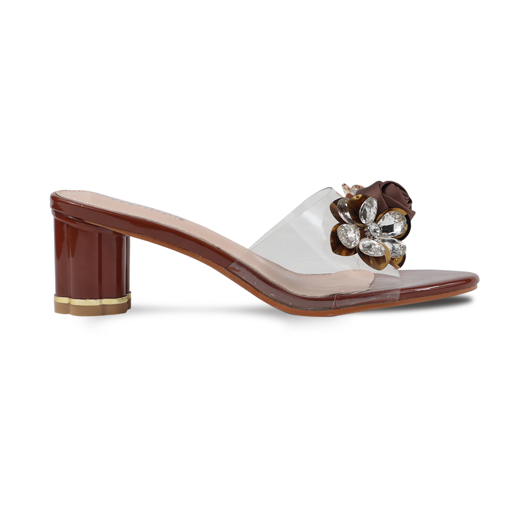 Rhinestone Silk Flower High Heel Crystal Women's Shoes